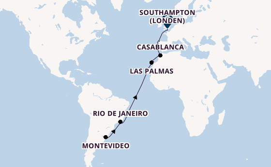 trans-Atlantisch vanaf Buenos Aires, Argentinië met de Majestic Princess