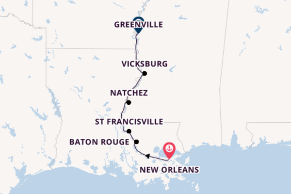 8 day journey on board the Viking Mississippi from New Orleans