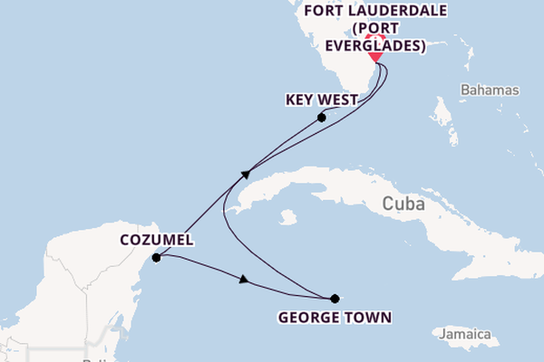 Western Caribbean from Fort Lauderdale (Port Everglades), Florida, USA with the Celebrity Reflection