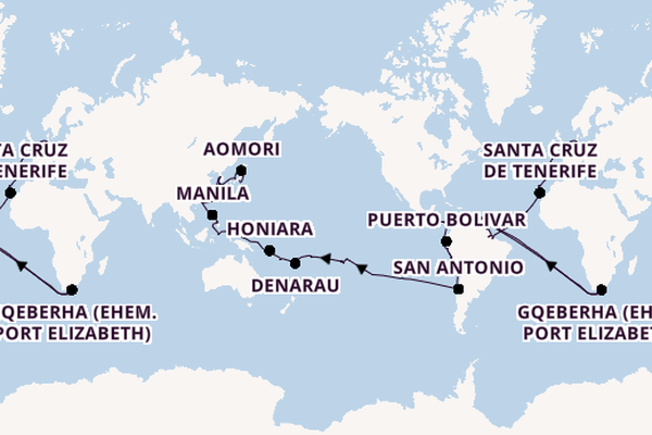 Weltreise ab Hamburg, Deutschland auf der VASCO DA GAMA