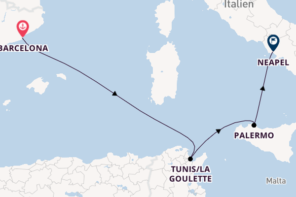 Westliches Mittelmeer ab Barcelona, Spanien auf der MSC Meraviglia