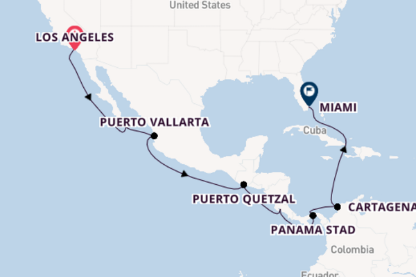 Midden-Amerika vanaf Los Angeles, Verenigde Staten met de Norwegian Joy