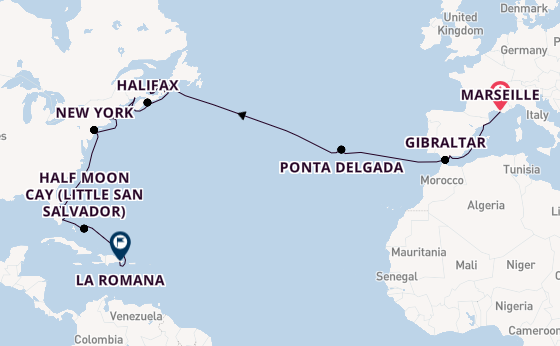 Transatlantic from Marseille, France with the Costa Fascinosa