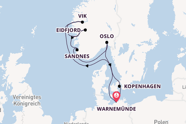 Norwegen ab Warnemünde, Deutschland auf der MSC Magnifica