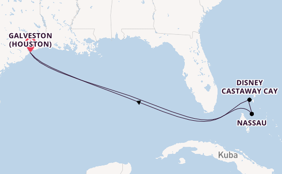 Karibik ab Galveston (Houston), USA auf der Disney Magic