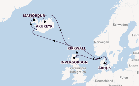 Schottland ab Warnemünde auf AIDAmar