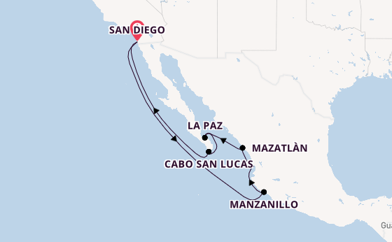 Mexikanische Riviera ab San Diego, USA auf der Koningsdam