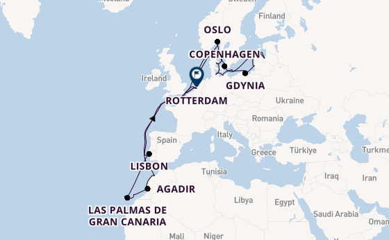 Canary Islands from Amsterdam, Netherlands with the Nieuw Statendam
