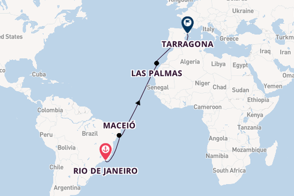 Transatlantic from Rio de Janeiro, Brazil with the MSC Musica