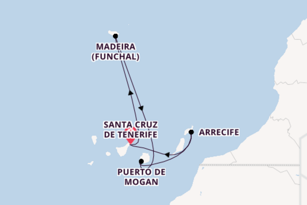 8 day journey on board the Azura from Santa Cruz de Tenerife
