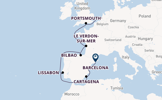 Westelijke Middellandse Zee vanaf Rotterdam, Nederland met de Rotterdam