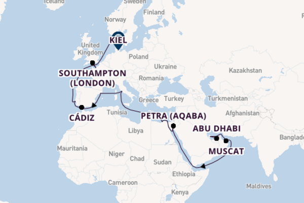 Middle East from Dubai, United Arab Emirates with the MSC Euribia