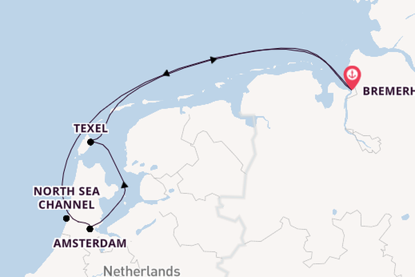 West-Europa vanaf Bremerhaven, Duitsland met de Artania