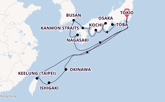 Japan vanaf Tokio, Japan met de Diamond Princess