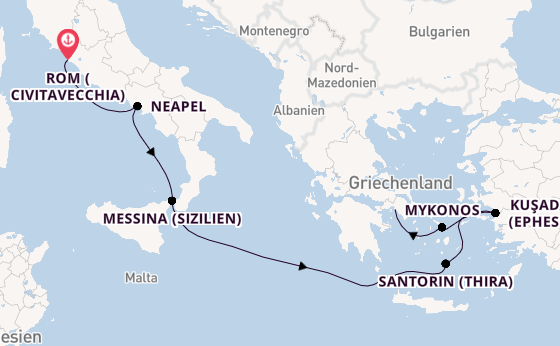 Mittelmeer ab Civitavecchia (Rom), Italien auf der Explorer of the Seas