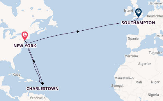 Transatlantik ab New York auf der Queen Mary 2