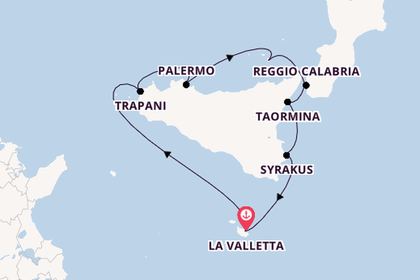 Westliches Mittelmeer ab La Valletta, Malta auf der Le Bougainville