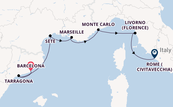 Western Mediterranean from Barcelona, Spain with the Viking Neptune