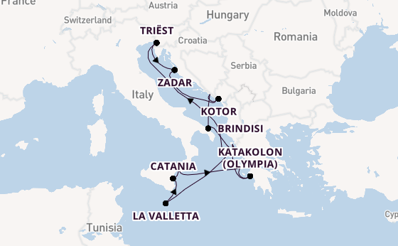 Middellandse Zee vanaf Corfu, Griekenland met AIDAblu