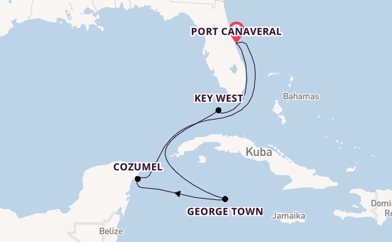 Westliche Karibik ab Port Canaveral, USA auf der Celebrity Apex