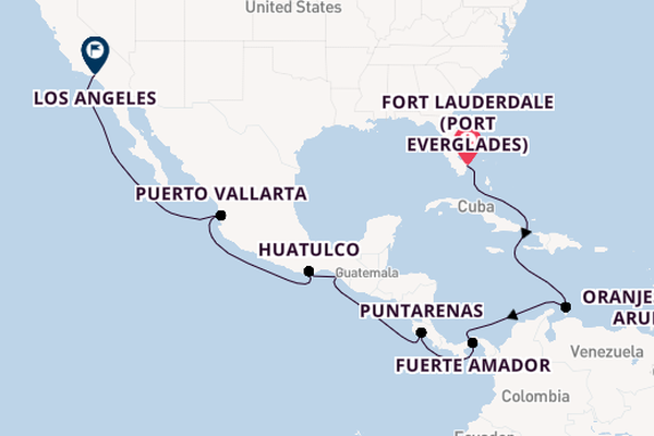 Central America from Fort Lauderdale (Port Everglades), Florida, USA with the Island Princess