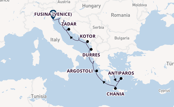Eastern Mediterranean from Piraeus (Athens), Greece with the MS EUROPA 2