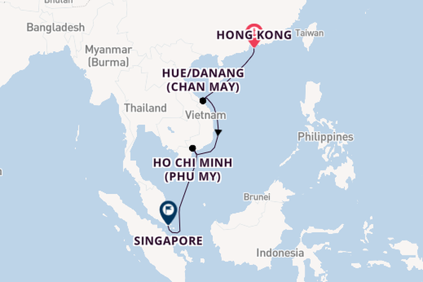 Southeast Asia from Hong Kong, China with the Queen Victoria