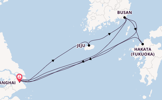 China from Shanghai, China with the MSC Bellissima