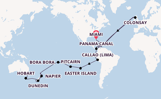 World Cruise from Miami, Florida with the Azamara Onward