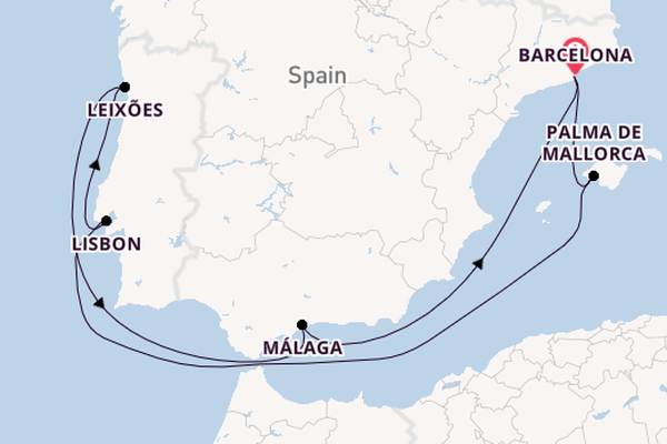Western Mediterranean from Barcelona, Spain with the Celebrity Eclipse