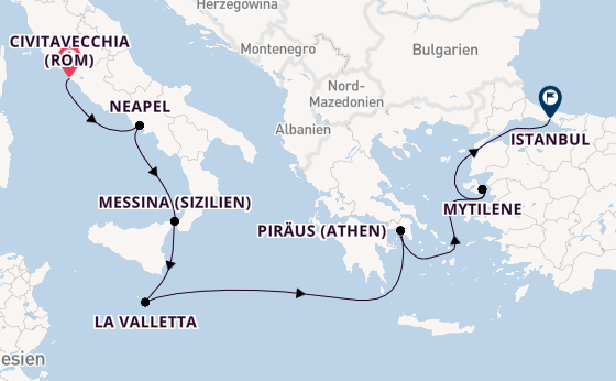 Oceania Sirena - Luxus & Genuss von Rom bis Istanbul
