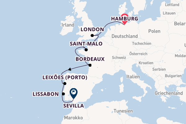 Portugal ab Hamburg auf der HANSEATIC spirit