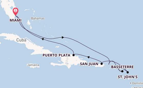 Caribbean from Miami, Florida, USA with the MSC Poesia