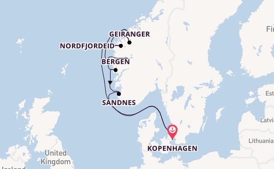 Noorwegen vanaf Kopenhagen, Denemarken met de Silver Nova