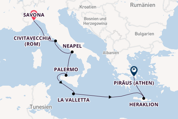 Costa Pacifica - Vom Mittelmeer nach Athen – Kreuzfahrt trifft Städtereise