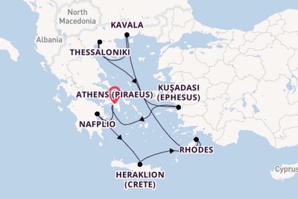 Eastern Mediterranean from Athens (Piraeus), Greece with the Celebrity Infinity