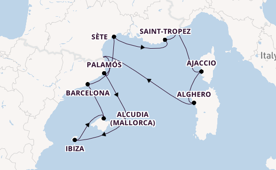 Western Mediterranean from Nice, France with the Silver Shadow