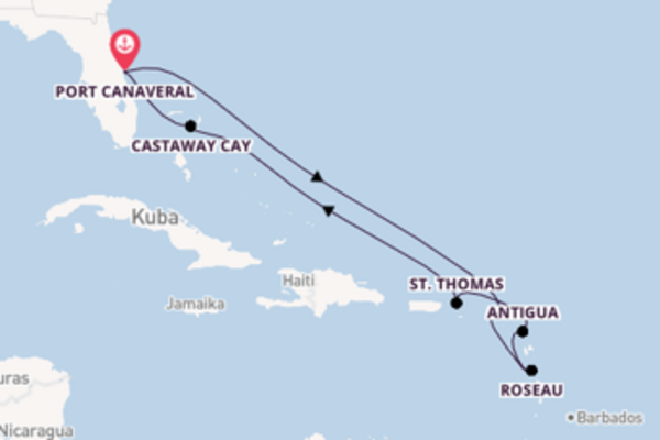 Von Port Canaveral über Antigua in 10 Tagen