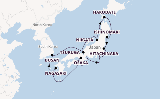 Japan from Tokyo, Japan with the Sapphire Princess