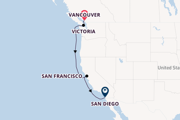 West Coast USA from Vancouver, British Columbia with the Nieuw Amsterdam