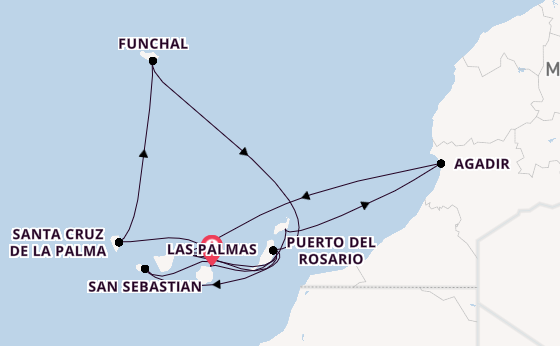 Kanarische Inseln ab Las Palmas, Gran Canaria auf AIDAblu
