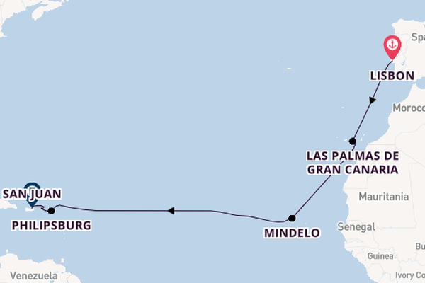Eastern Caribbean from Lisbon, Portugal with the Norwegian Viva