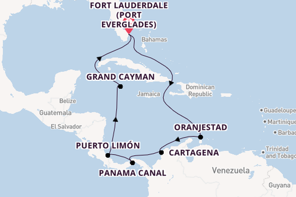 Central America from Fort Lauderdale (Port Everglades), Florida with the Caribbean Princess