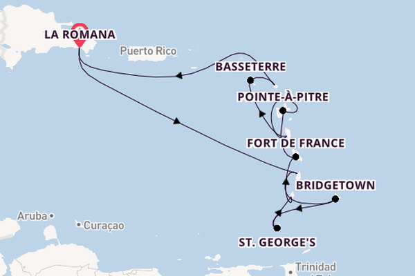 Südliche Karibik ab La Romana, Dominikanische Republik auf der Mein Schiff 2