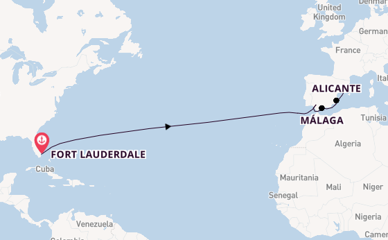 trans-Atlantisch vanaf Fort Lauderdale, Verenigde Staten met de Legend of the Seas