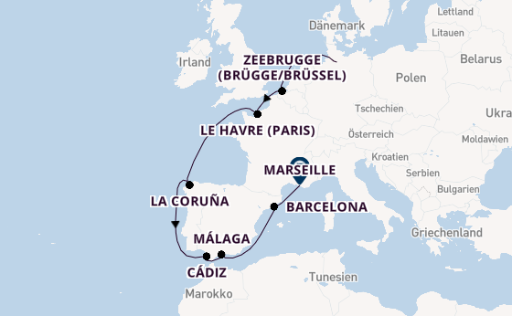 Westliches Mittelmeer ab Hamburg auf der Costa Favolosa