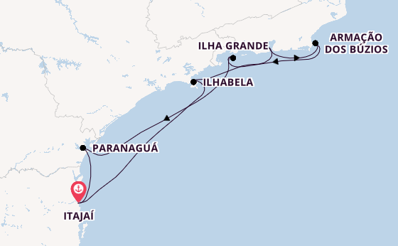 Brazilië vanaf Itajaí, Brazilië met de MSC Musica