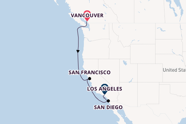 USA West Coast from Vancouver, Canada with the Crown Princess