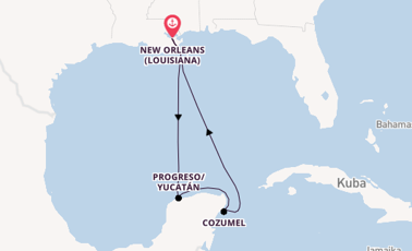 Westliche Karibik ab New Orleans (Louisiana), USA auf der Carnival Valor