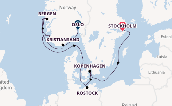 Noorwegen vanaf Stockholm, Zweden met de MSC Magnifica